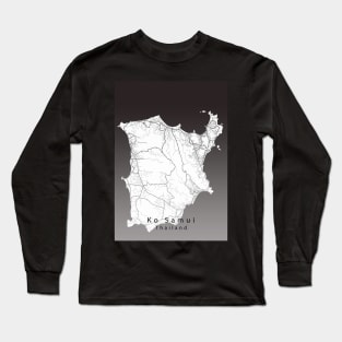 Ko Samui Thailand Island Map Long Sleeve T-Shirt